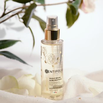 Frasco de 100ml de óleo seco sublimador Golden Néctar da Centifolia, com doseador, indicado para rosto, corpo e cabelo, com óleo de camélia biológico e quatro óleos vegetais preciosos.